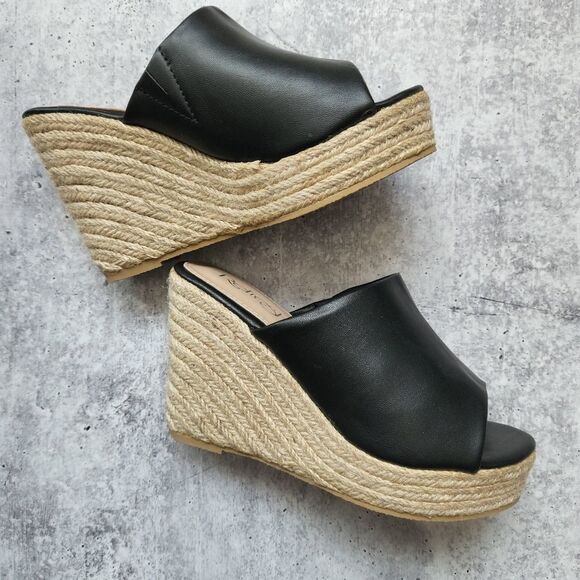 BLACK ESPADRILLES WEDGES - Picture 5 of 8